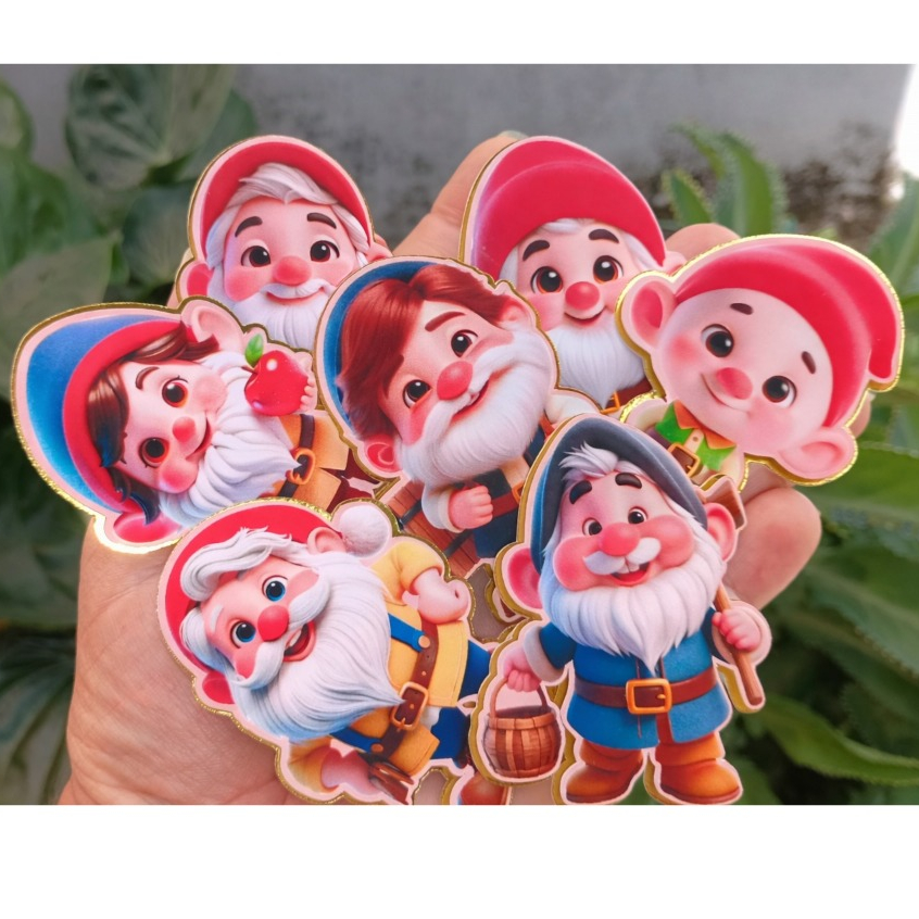Apliques 3D BRANCA DE NEVE E OS 7 ANÕES - Fazemos todos os temas-