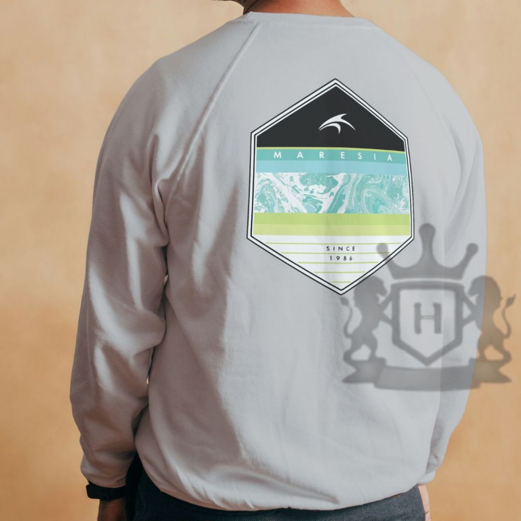 Moletom Cola Careca Maresia - Estampa Ondas - Blusa de Frio Masculina e Feminina — imagem 2 de 2