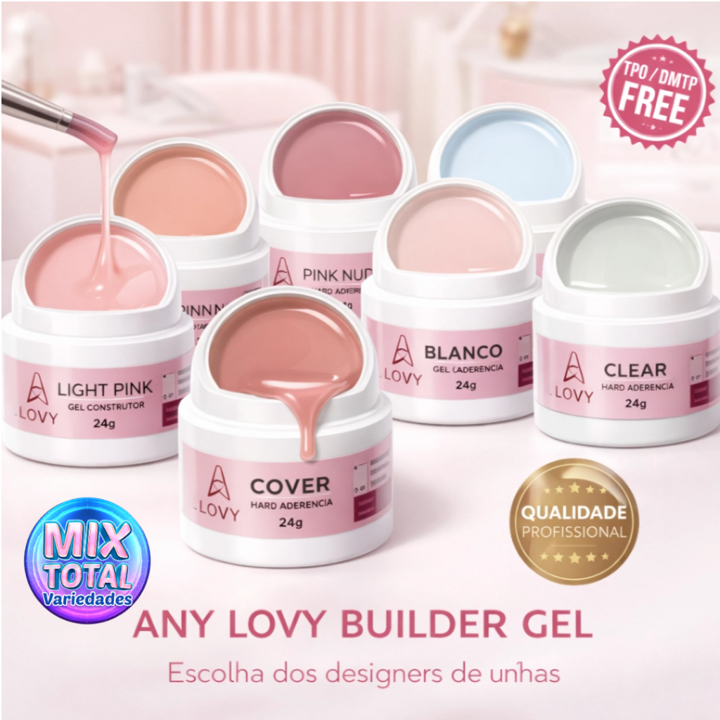 Gel Construtor AnyLovy 24g Nova Fórmula Free TPO DMTP - Gel Autonivelante Alongamento Fibra Tips em Oferta na Shopee