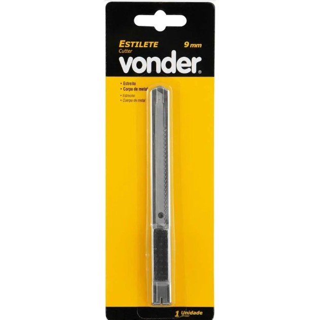 Estilete Profissional Metal 9mm Inox Para Acabamento Preciso