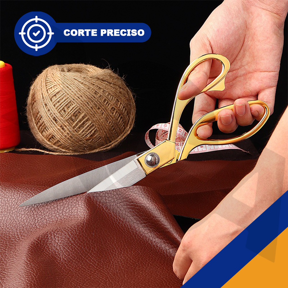Tesoura Costura Profissional Aço Inox Dourada Alfaiate Tecido Pano 3 Tamanhos Disponíveis em Oferta na Shopee