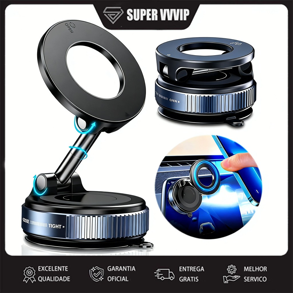 【Brasil Spot Sale】Suporte Magnético para Celular Rotação 360° Dobrável Uso Universal