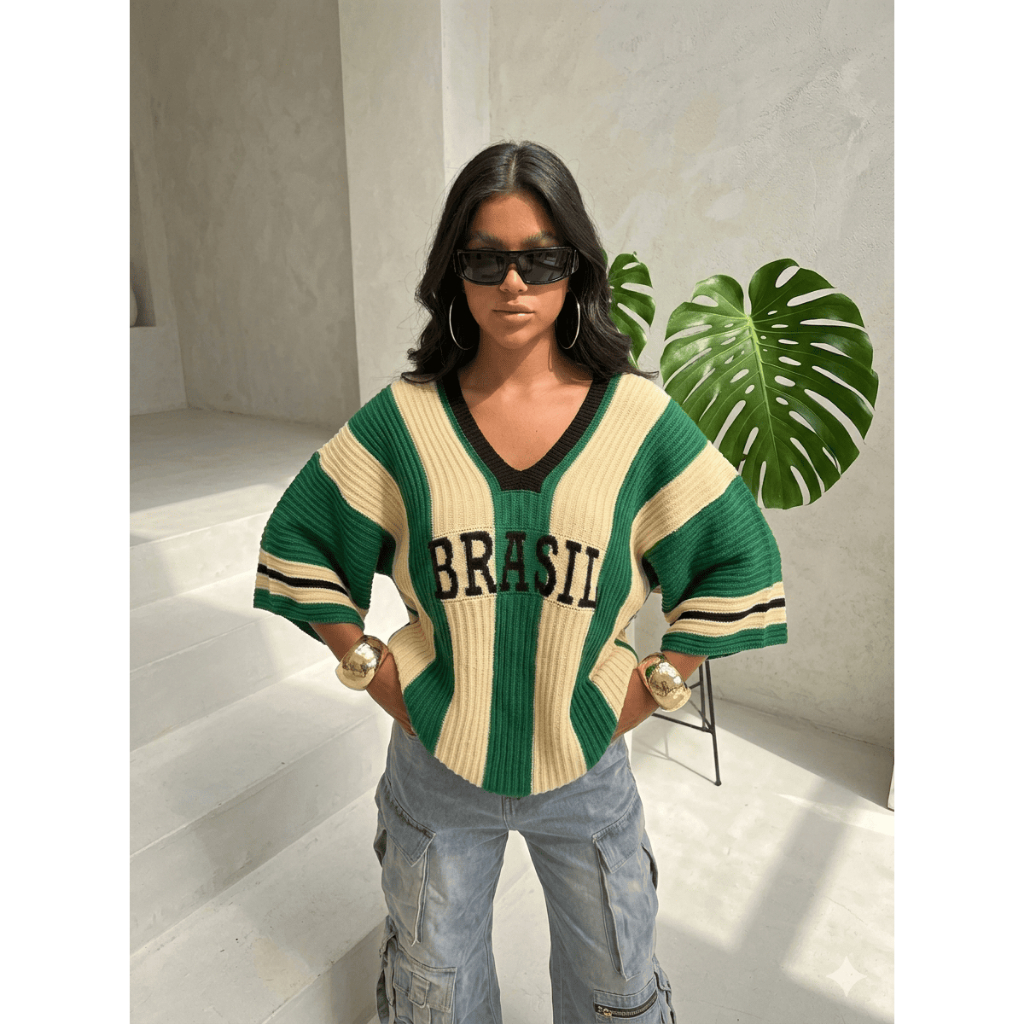 Blusão Copa do Mundo Sensação ALTA QUALIDADE Tricot Brasil Moda Inverno 2026