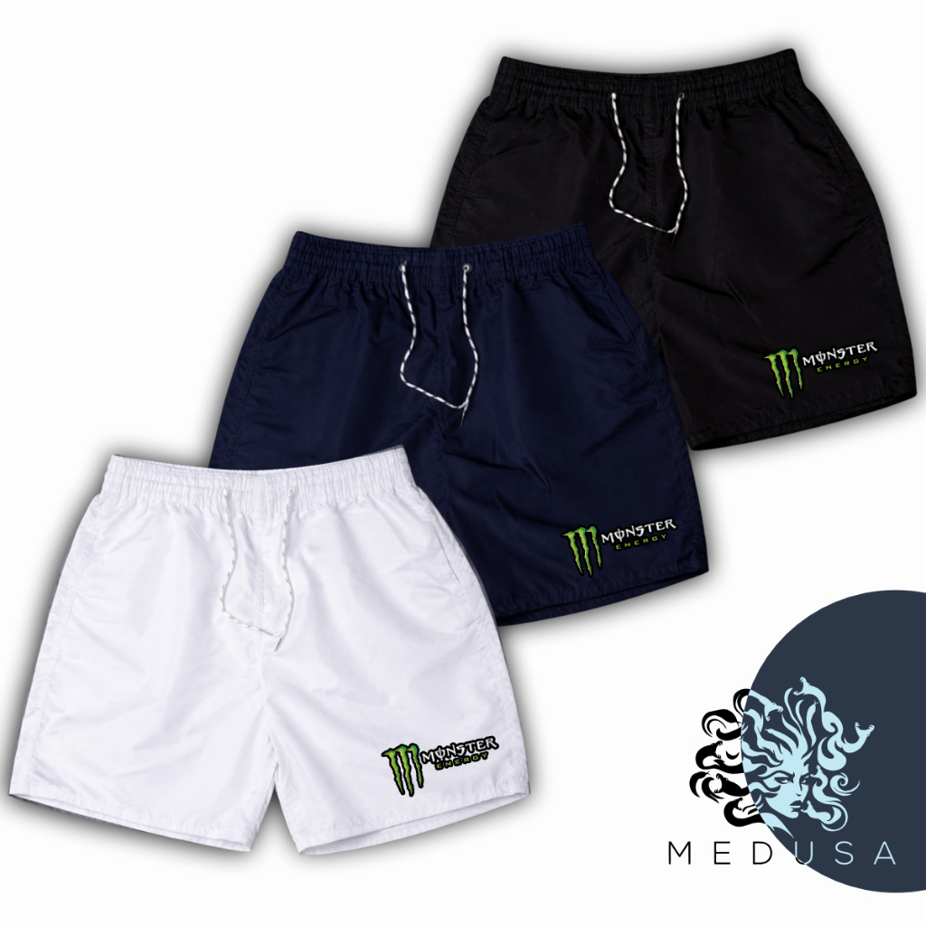 Kit 3 Bermudas Mauricinho Masculino MONSTER, Ideal Para Treino, Academia, Corrida em Oferta na Shopee