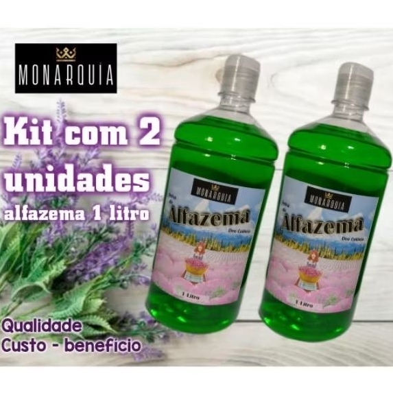 ALFAZEMA DEO COLÔNIA 1 LITRO - KIT 2 UNIDADES - ORIGINAL MONARQUIA em Oferta na Shopee
