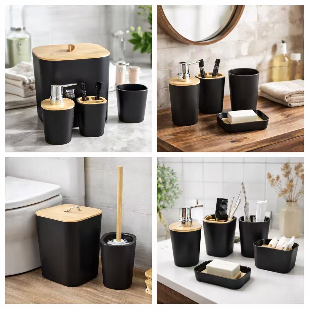 Conjunto de artigos de higiene pessoal de luxo para banheiro, com 6 ou 4 peças.