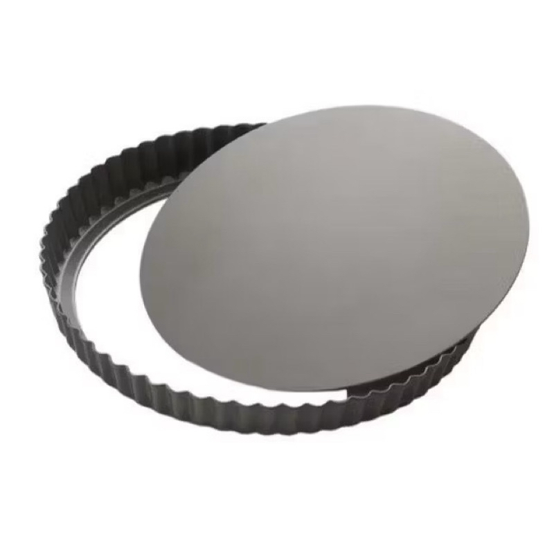 Forma De Torta Com Fundo Removível Antiaderente Redonda Tortas Quiches Teflon 24cm
