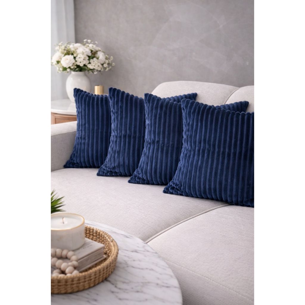 Kit Capa de Almofada Aveludada Flannel 45cm x 45cm C/Zíper - Super Macia 1;2;3;4 Unidades