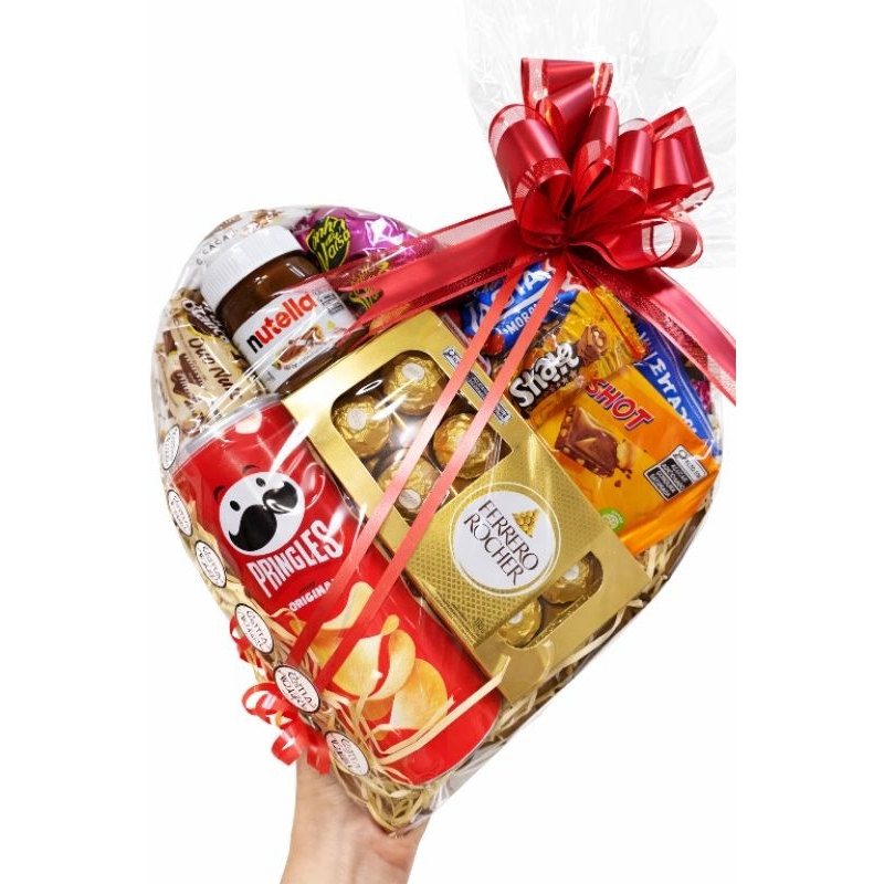 Cesta de chocolate coração Luxo Nutella Ferrero em Oferta na Shopee