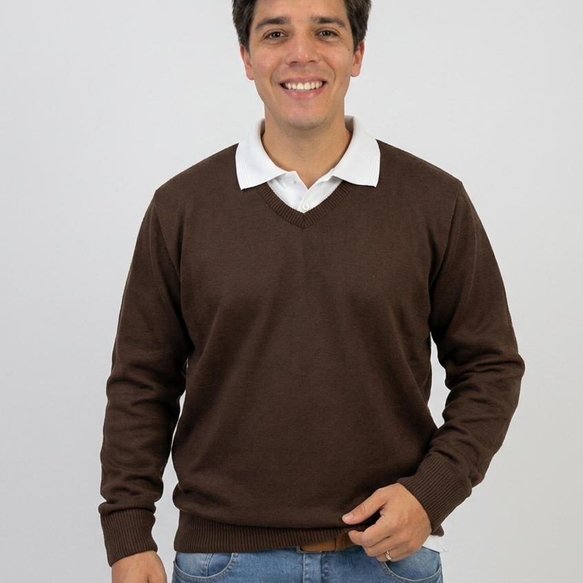 Blusa de Frio Masculina Decote V Tricot Masculino Blusa Masculina Roupa Masculina Inverno
