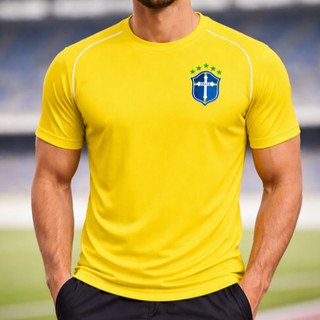 Camiseta Brasil Masculina Modelo Esportivo Premium Respirável
