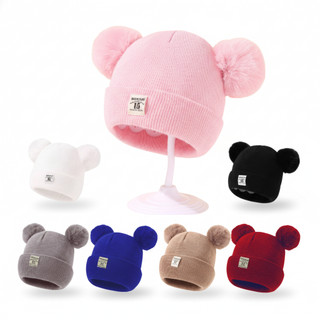 KIT 2 a 4 Unid Gorro Touca Infantil Com Pompom Bebê Menina/Menino Inverno Frio Forrada Quentinha Varias Cores