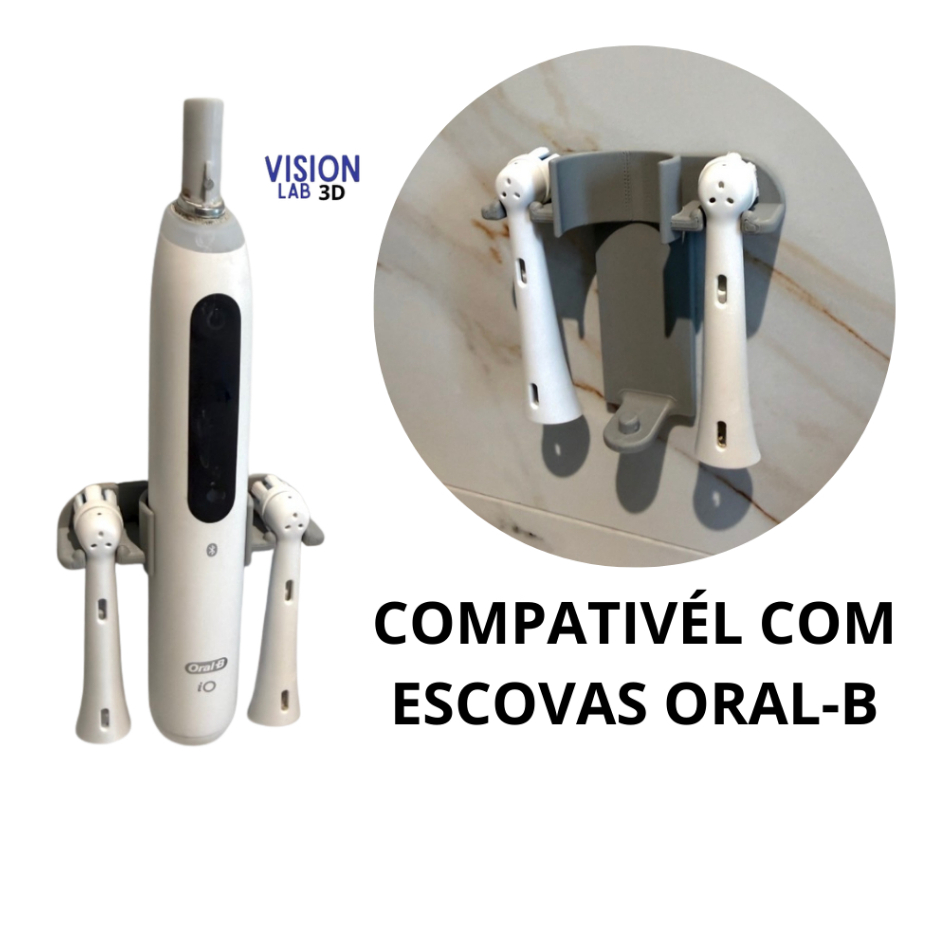 Suporte de Parede para Escova de Dentes Elétrica e Refis Oral-B – Organizador de Banheiro — imagem 2 de 2