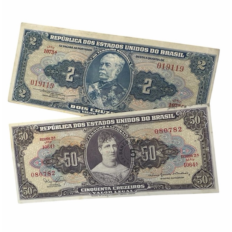 2 cédulas brasileiras antigas diferentes(cód 91)