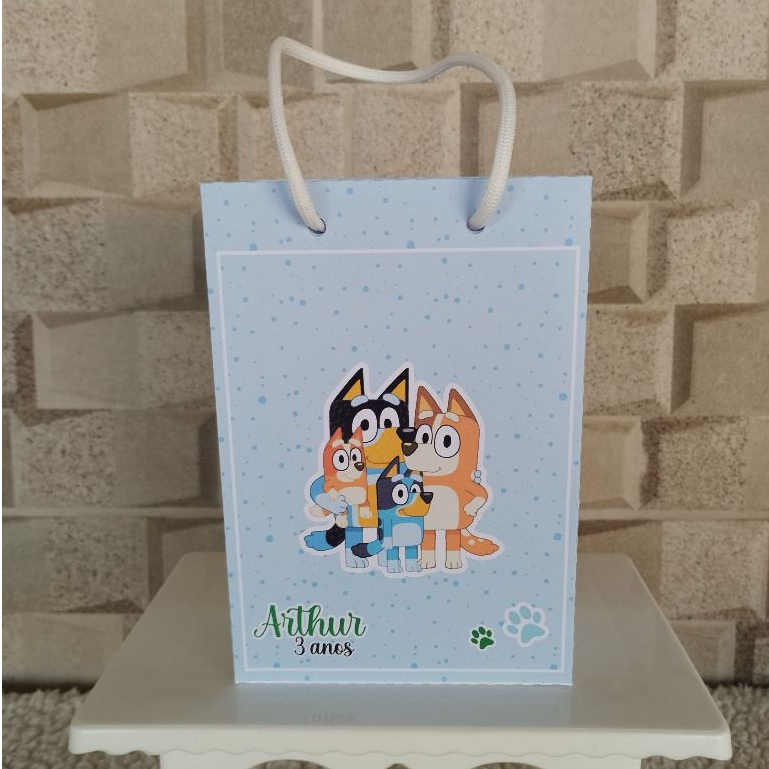 Sacolinha Personalizada  Bingo e Bluey Lembrancinhas, Sacolas e Mimos para Festa (PEGUE E MONTE)