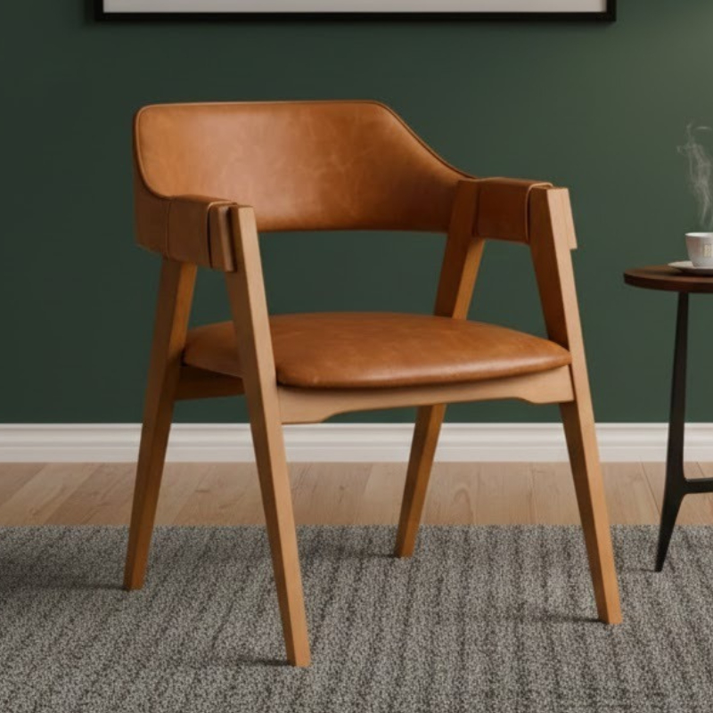 Cadeira De Jantar Edera Poltrona Elegante Estofado Tecido Courino Ideal Para Sala Estar Recepção Quarto Sala Jantar - AV