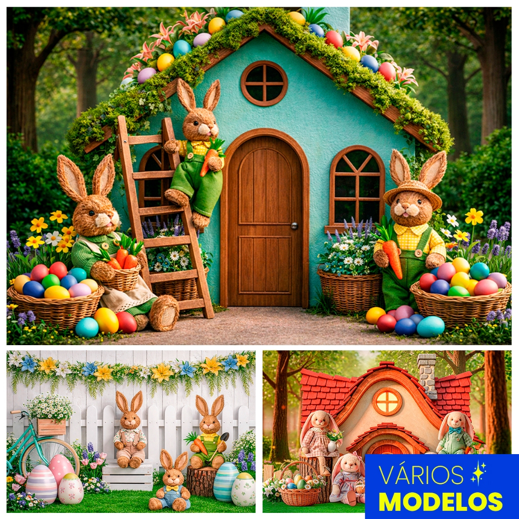 Fundo Fotográfico em Tecido Páscoa Newborn 3D 1,50 x 2,20 Mt em Oferta na Shopee