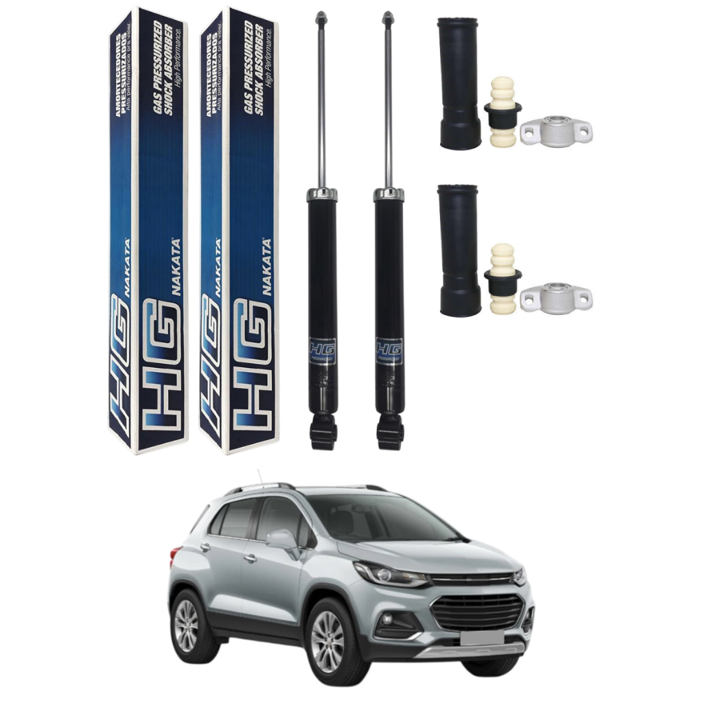 PAR AMORTECEDOR TRASEIRO TRACKER 2013 A 2019 NAKATA + KIT