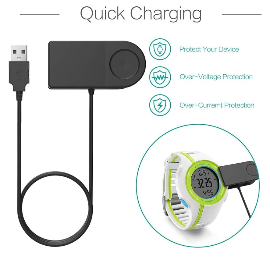 Carregador compatível com Garmin Forerunner 110 210 – Cabo de carregamento USB 100 cm GPS