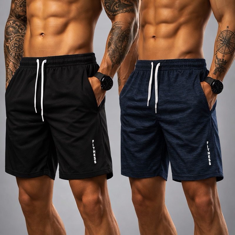 Short Dry Fit  Masculino Kit com 2 Dois Treino Corrida Confortável Short Básico Futebol Academia em Oferta na Shopee