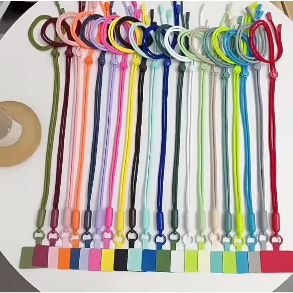 Cordão para Celular Colorido Longo em Silicone Flexível para Crachá