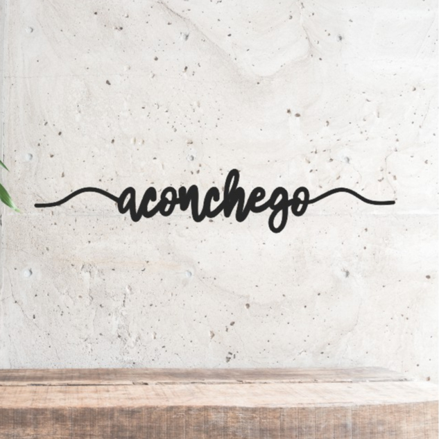 Letreiro Decorativo MDF Quadro Sala Quarto Decoração de Parede Vazado Aconchego em Oferta na Shopee