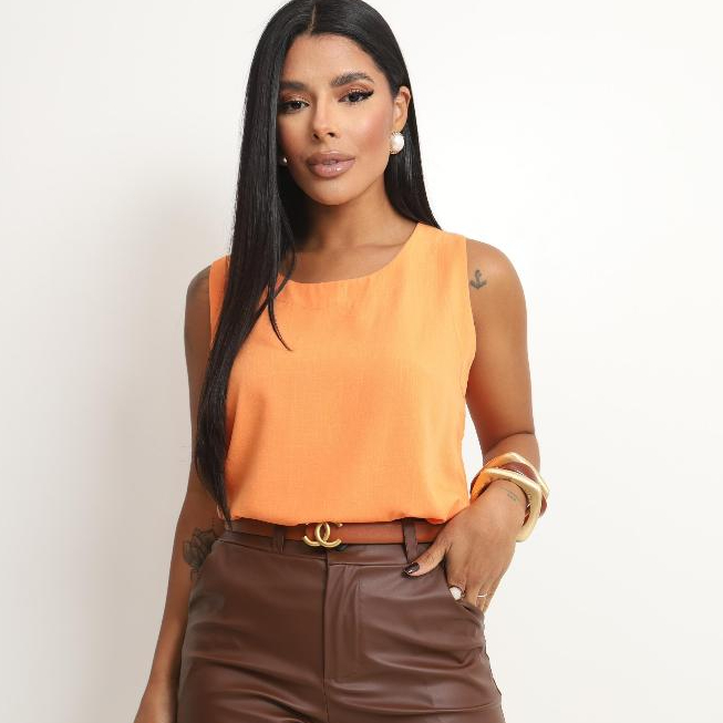 Blusa Feminina Regata Viscolinho Elegante Social Tecido Leve Várias Cores Moda Feminina em Oferta na Shopee