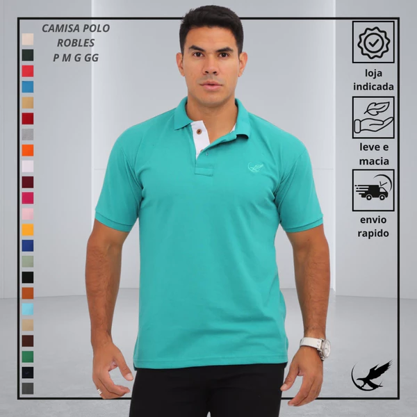 Camisa Gola Polo piquet básico Masculina P/M/G/GG robles
