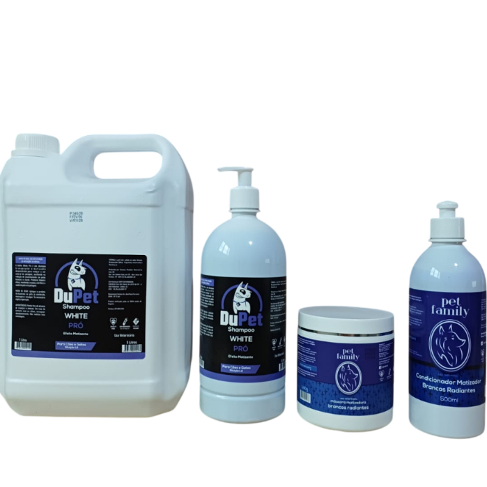Produtos Pet Branqueador/Clareador/Matizante - Shampoo, Máscara, Condicionador - Cão/Gato - Variação