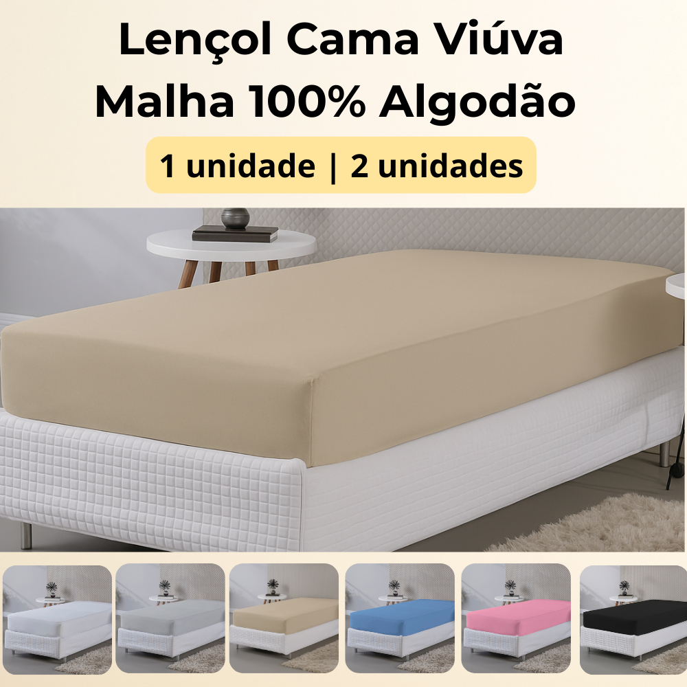 Lençol Viuva Viuvo Com Elástico  Algodão Solteirão King Avulso em Oferta na Shopee