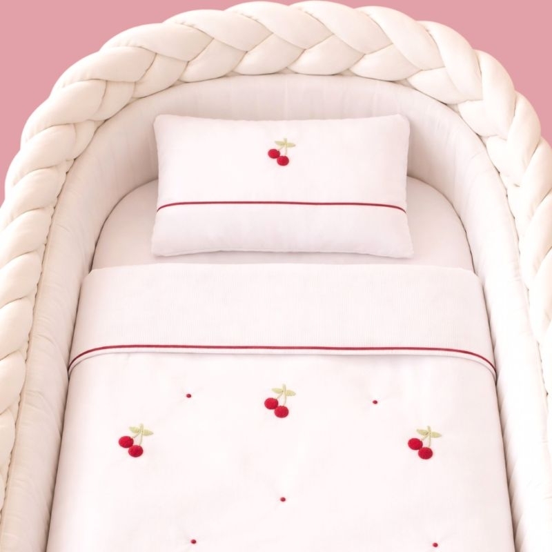 Kit Berço maternidade ou Kit Carrinho de Passeio com 2 peças Bordado à mão 100% algodão - (pronta entrega)