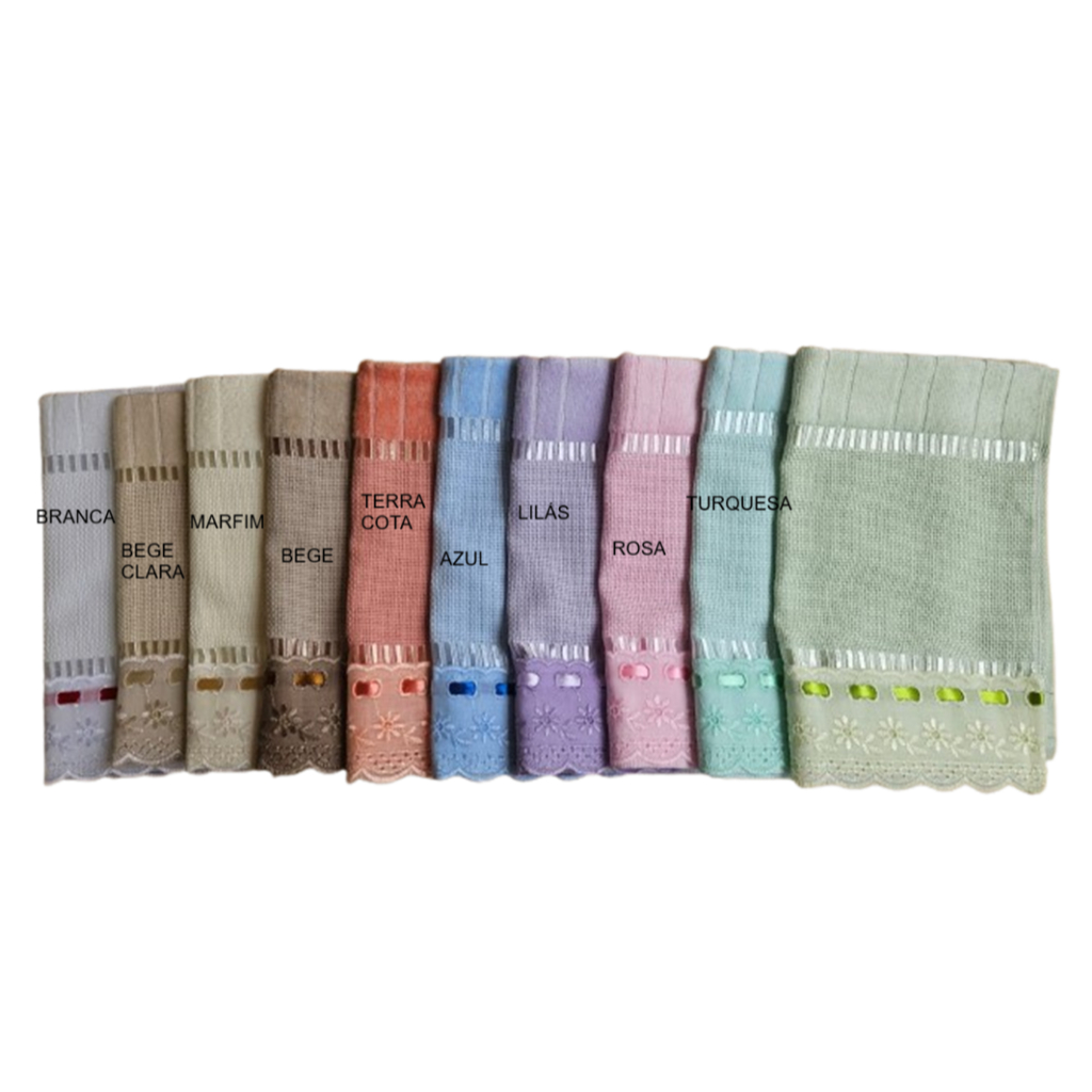 10 Toalha BORDAR Lavabo Bordado Inglês Bella Dohler Cores Variadas em Oferta na Shopee