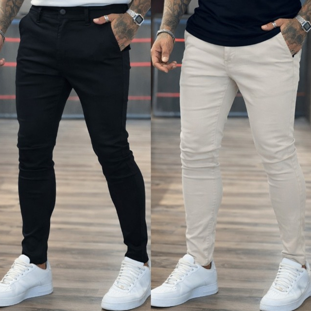 Kit Calça Masculina Social Premium com Elastano Confortável Casual Elegante