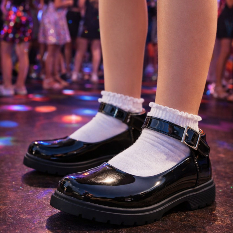 Sapato Infantil Menina Preto Verniz Boneca Tratorado Fashion em Oferta na Shopee