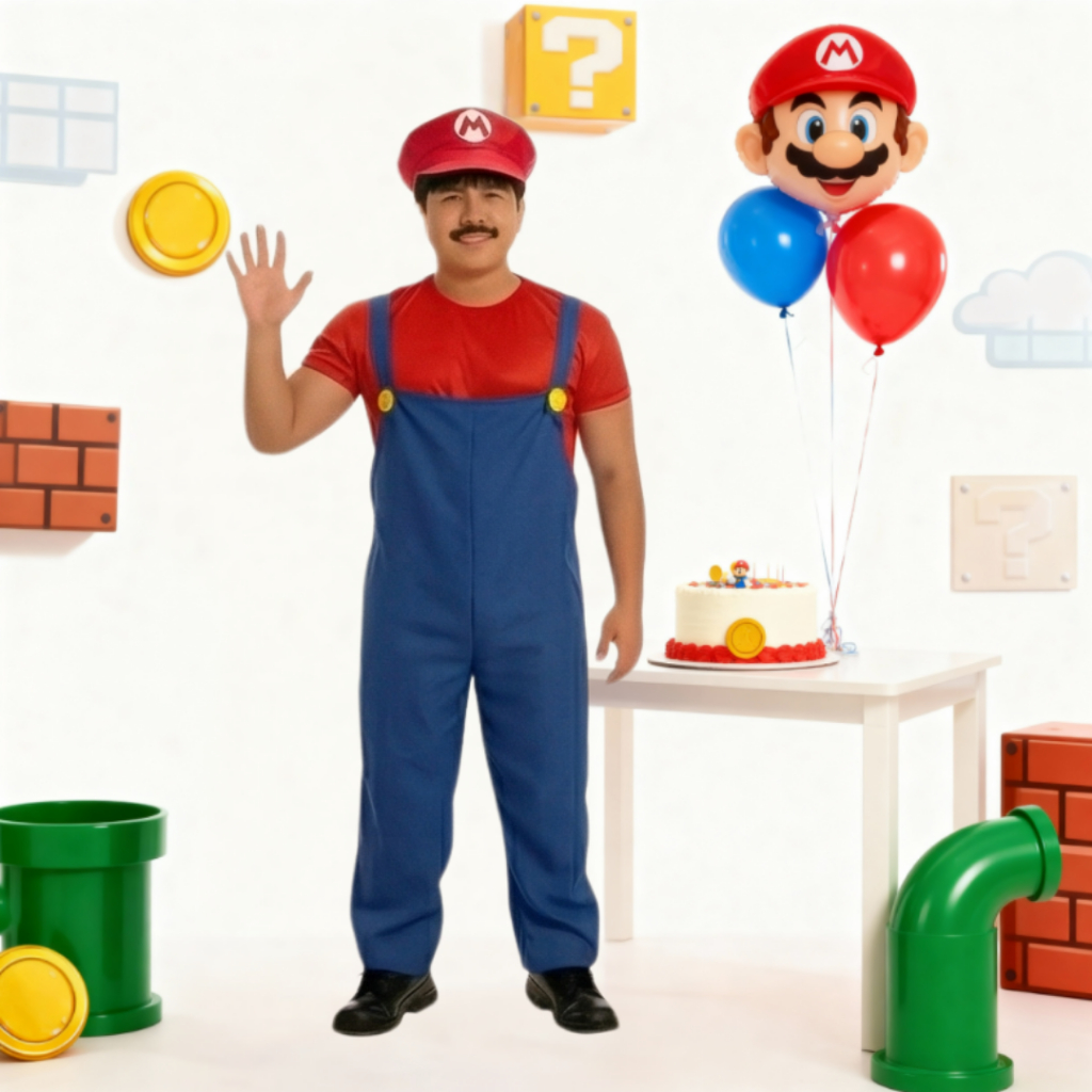 Fantasia Mario Bros  + Quepe + Bigode  Adulto Masculino Super Premium Entrega Rápida em Oferta na Shopee
