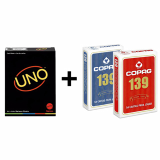 Uno Black & 2 Baralhos Copag Jogo de Cartas Alta Qualidade Diversão Amigos Férias em Oferta na Shopee