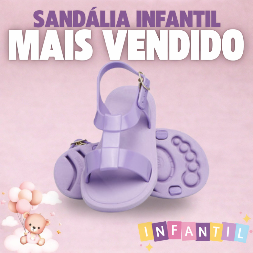 Sandália Infantil Menina Confortável Casual Kids Bebê Moda Verão Leve Antiderrapante Ajustável