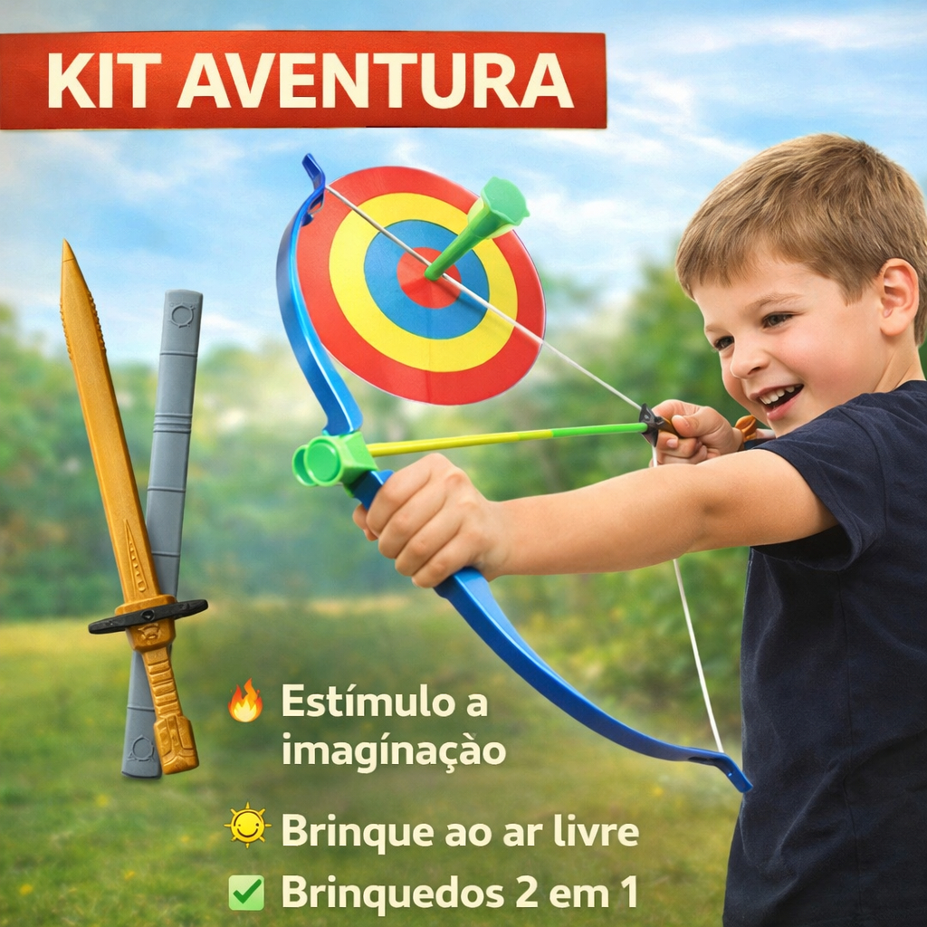 Kit Arco E Flecha Brinquedo Infantil e Espada Medieval Lançador De Dados Mais Alvo