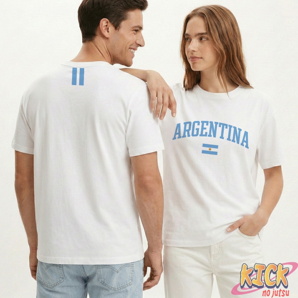 Camiseta T-Shirt "Argentina Vibes" Edição Copa do Mundo 2026 Unissex em Algodão Premium