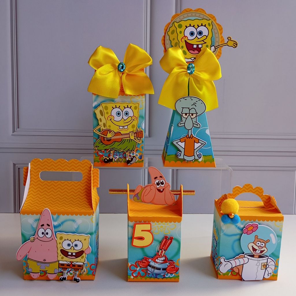 Kit de Festa Personalizado BOB ESPONJA | Aniversário | Lembracinhas de festa| caixas personalizada