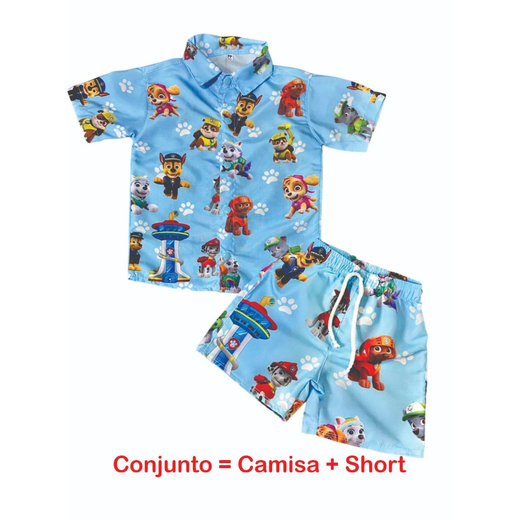 Conjunto Masculino Festa Aniversario Patrulha Canina