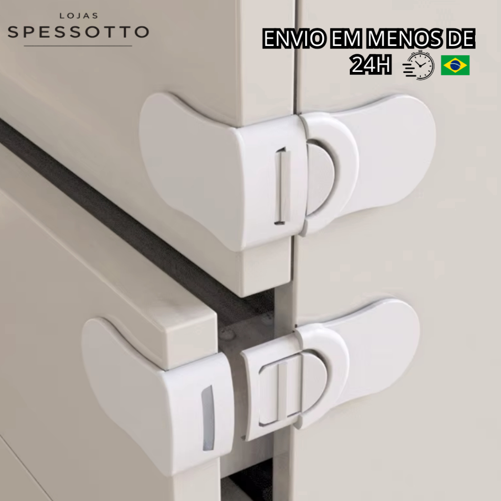 Travas De Segurança Para Gavetas e Armários - Proteção para Crianças - Envio Imediato