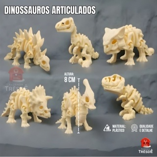 Kit 6 Dinossauros Esqueletos Articulados Decorativos para Crianças em Oferta na Shopee