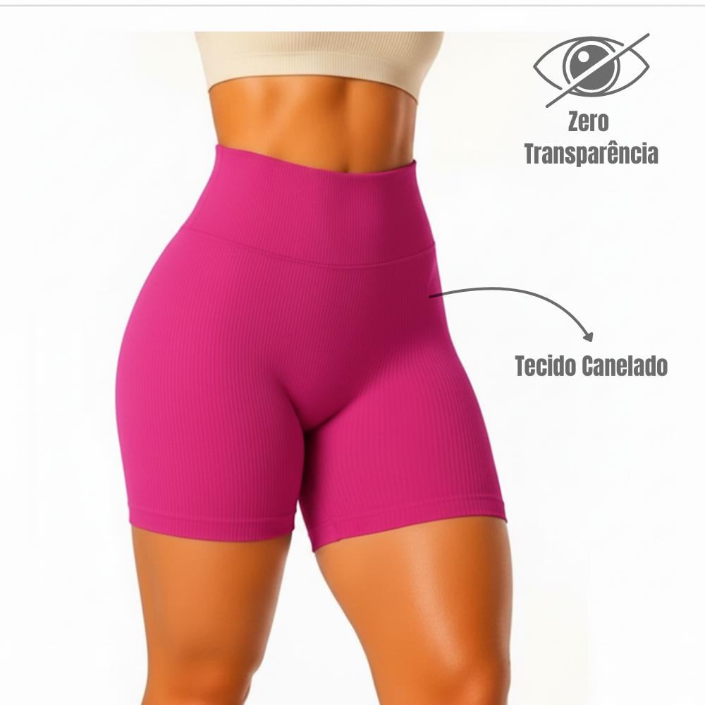 Shorts Academia Feminino Tecido Canelado Zero Transparência em Oferta na Shopee