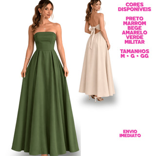 Vestido Longo Feminino Tomara que Caia Alfaiataria Elegante Festa Formatura Casamento Mod…