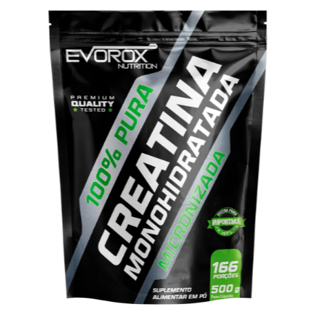 CREATINA MONOHIDRATADA 100% PURA MICRONIZADA REFIL 500G - EVOROX NUTRITION