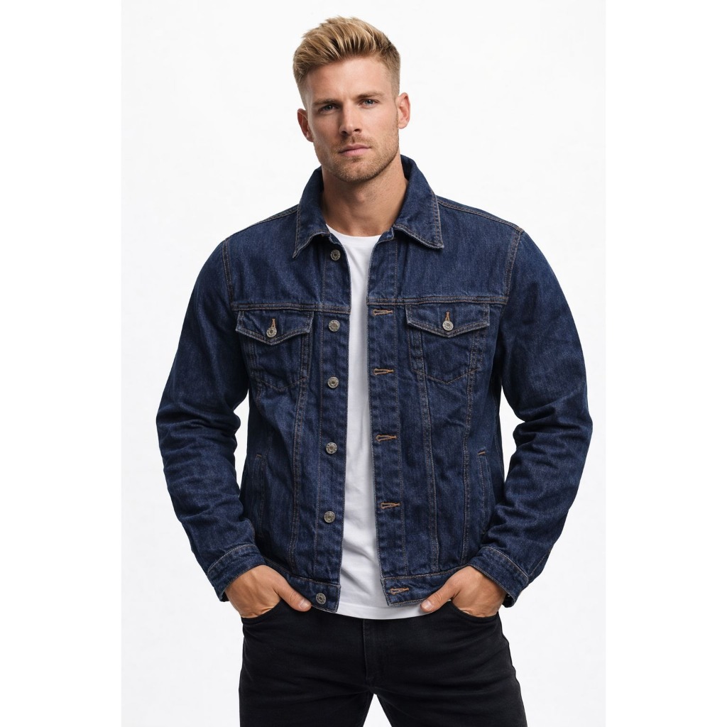 Jaqueta Masculina Jeans Lavagem Escura