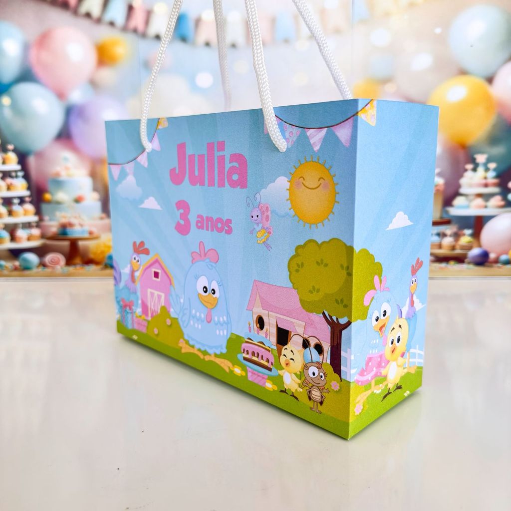 Sacolinha Surpresa personalizada  GALINHA PINTADINHA - Personalizados SACOLAS  Galinha Pintadinha  -  PEGUE E MONTE