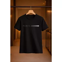Camiseta infantil e juvenil paris blusa premium de algodão masculina casual