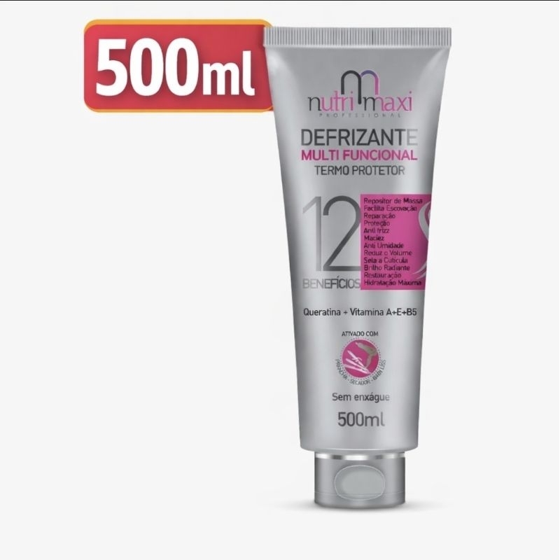 Defrizante Capilar Nutrimaxi Profissional Anti Frizz  Proteção Térmica Escova Chapinha 500ml